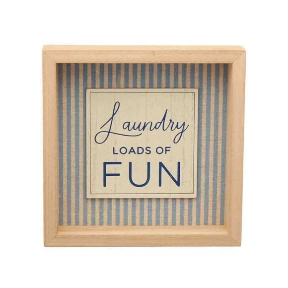 Laundry Room Decor 2 Square Signs Wall Countertop Ready to Tumble Loads of Fun - Picture 4 of 7